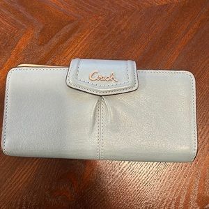 Coach Prairie Robin Blue leather foldable wallet